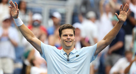 Alexander Blockx celebrates his fourth round US Open win 2026