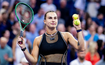 Aryna Sabalenka celebrates her Round 2 win at the 2026 US Open