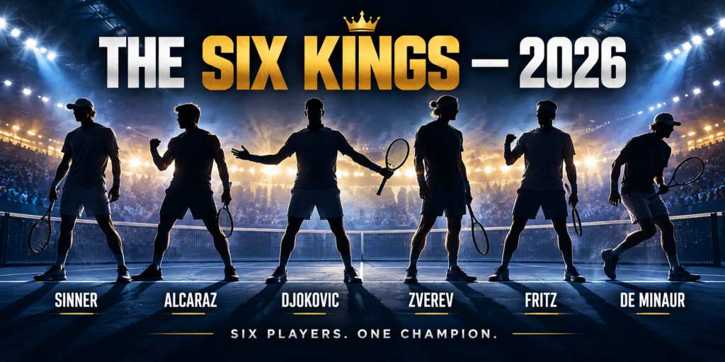 Six Kings Slam 2026 field featuring six men's tennis players